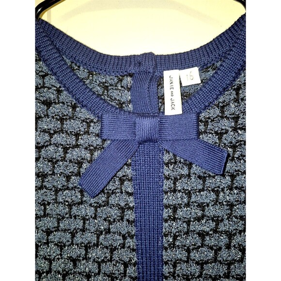 JANIE AND JACK The Classic Tweed DRESS In Navy Blue GIRLS SIZE 16 Coquette Girly - Picture 3 of 5